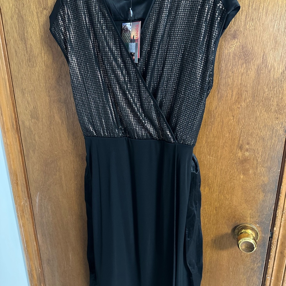 NWT Narcisco Rodriguez Elegant Copper Sequin and Black Dress